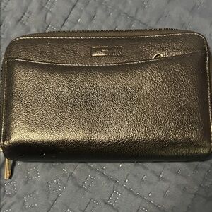 Black Paolo Giliani Leather Sling  Wallet